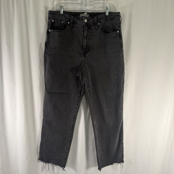 Madewell Denim - Madewell Curvy Perfect Vintage Straight Jeans Women's 32 Grey Black Wash High Ri